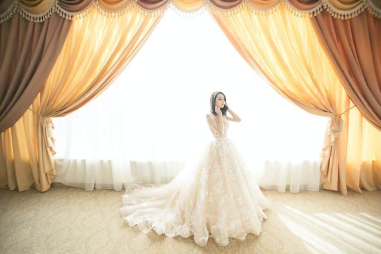 bride wearing gown