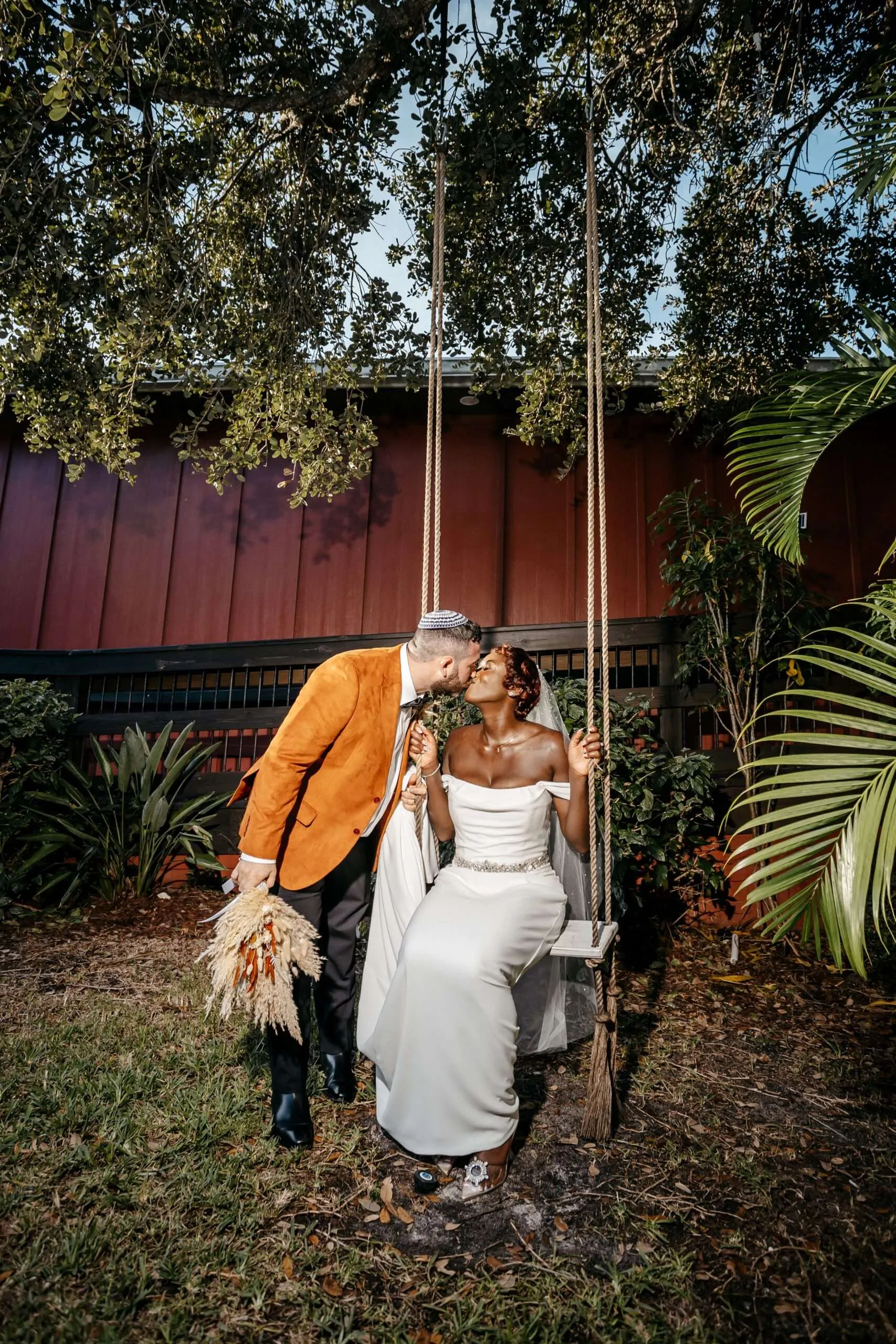 Victoria and Jared share a joyful moment during their documentary style wedding photography portrait session.