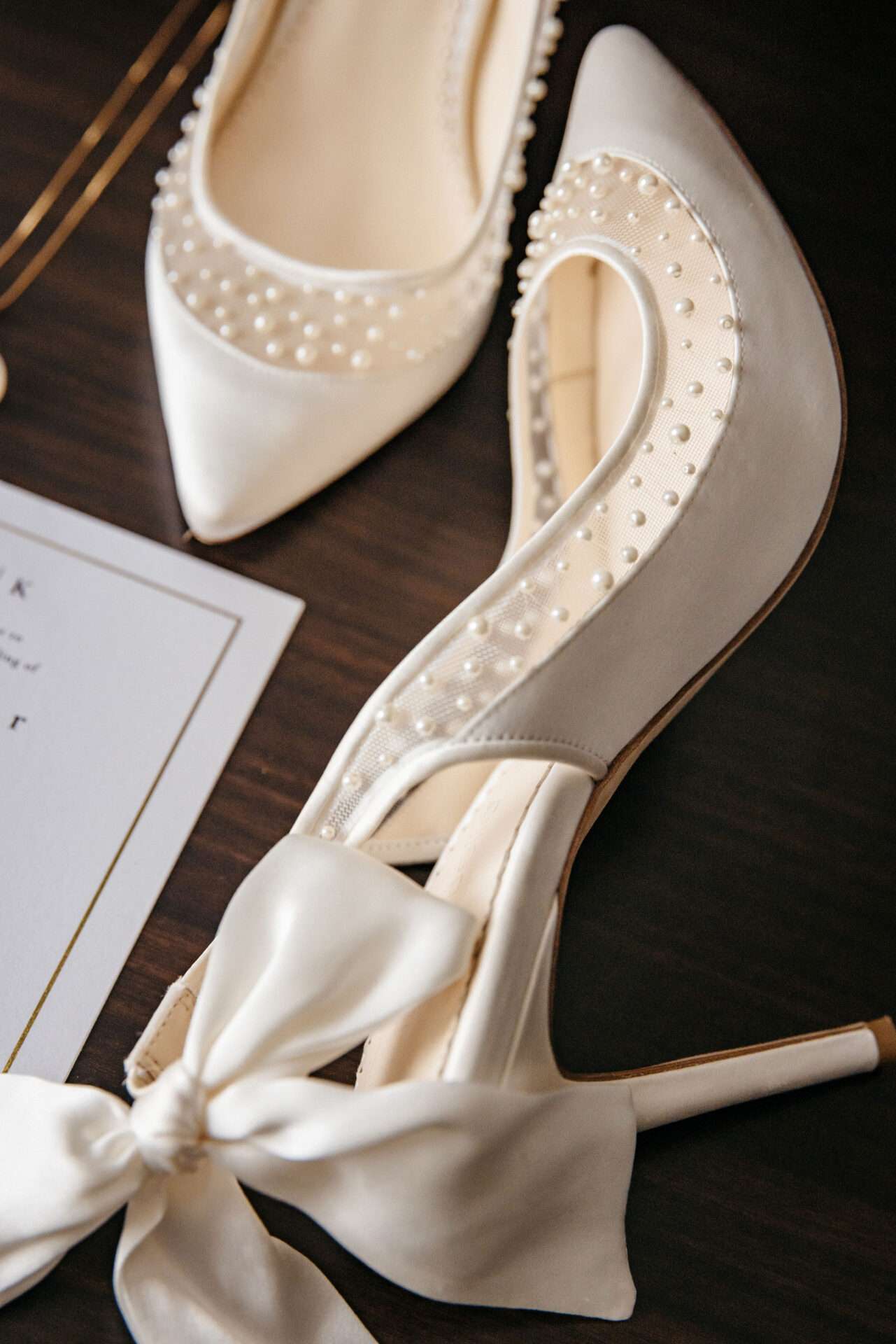 White high heel shoes for bride at wedding venues in Burlington