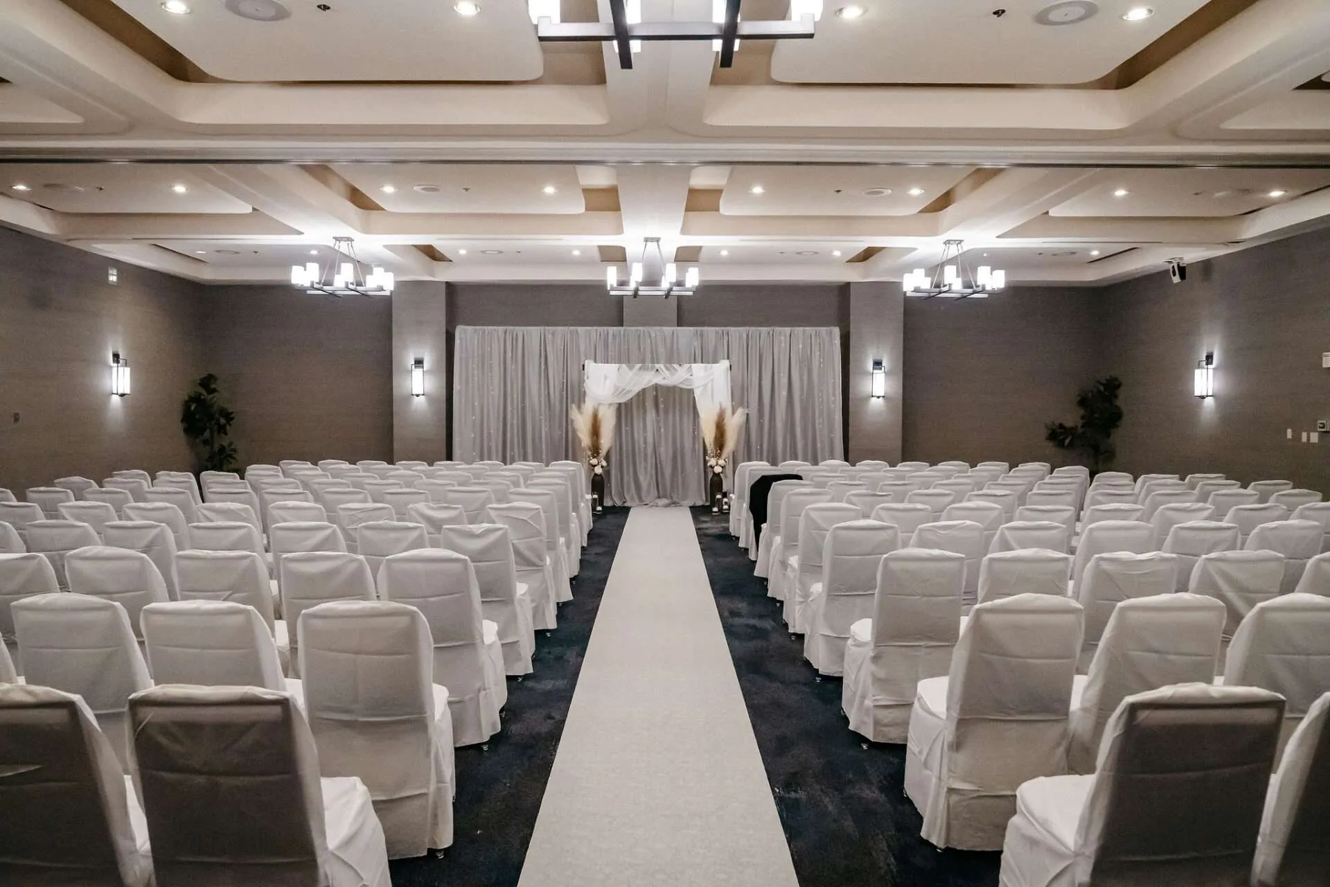 A decorated wedding hall for wedding venues in Burlington