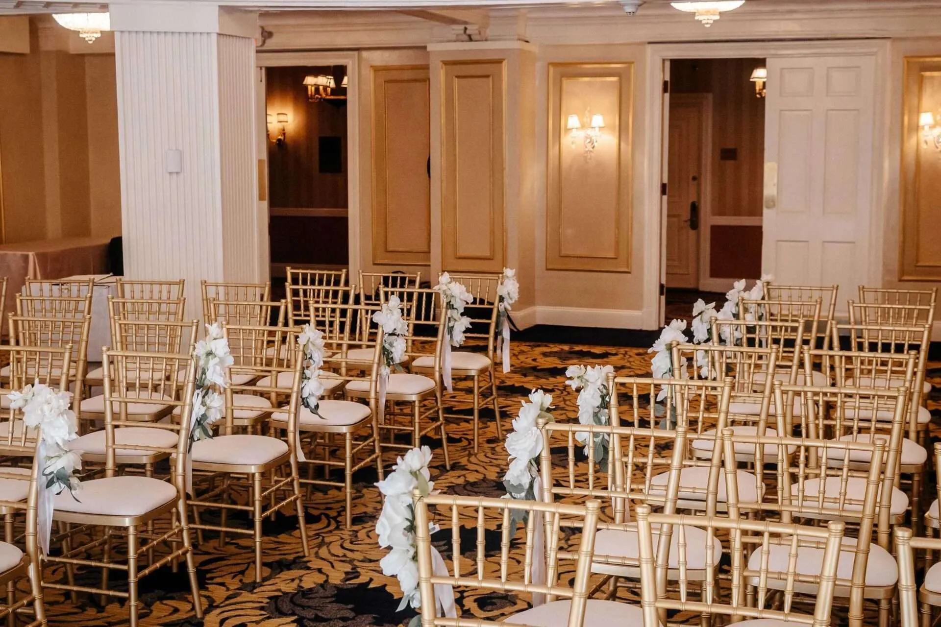 room full of chairs at the lenox hotel ceremony room