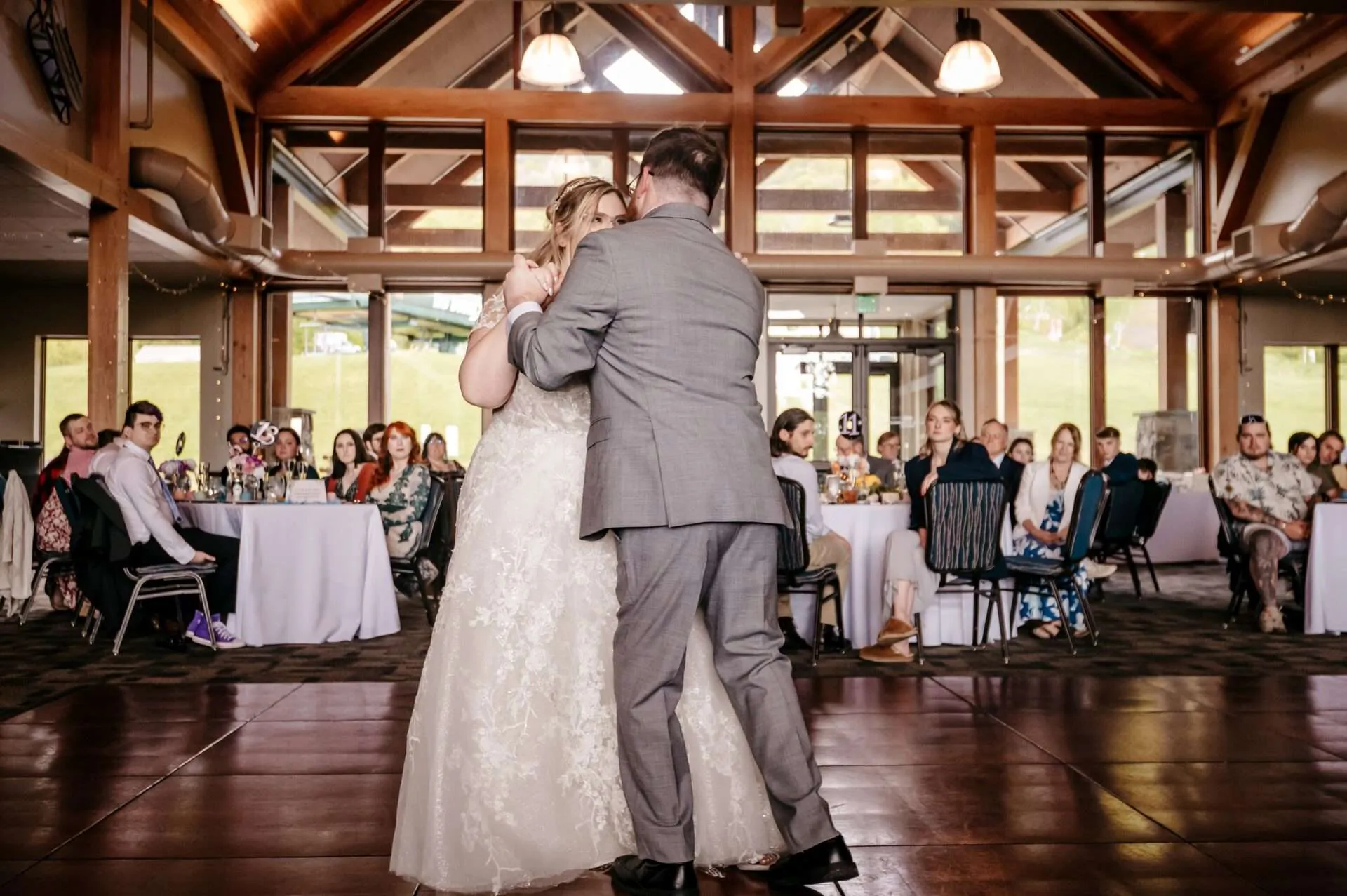 couple dancing together at reception