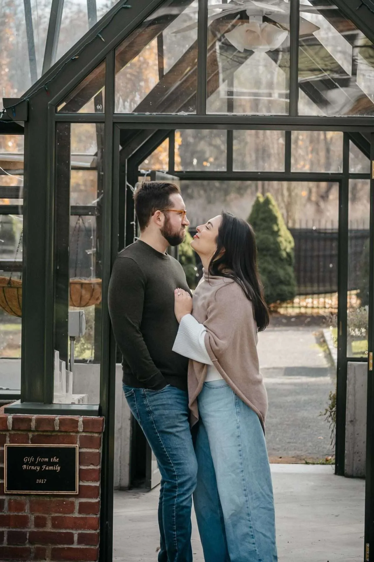couple looking at one another at the Garden at Elm Estate